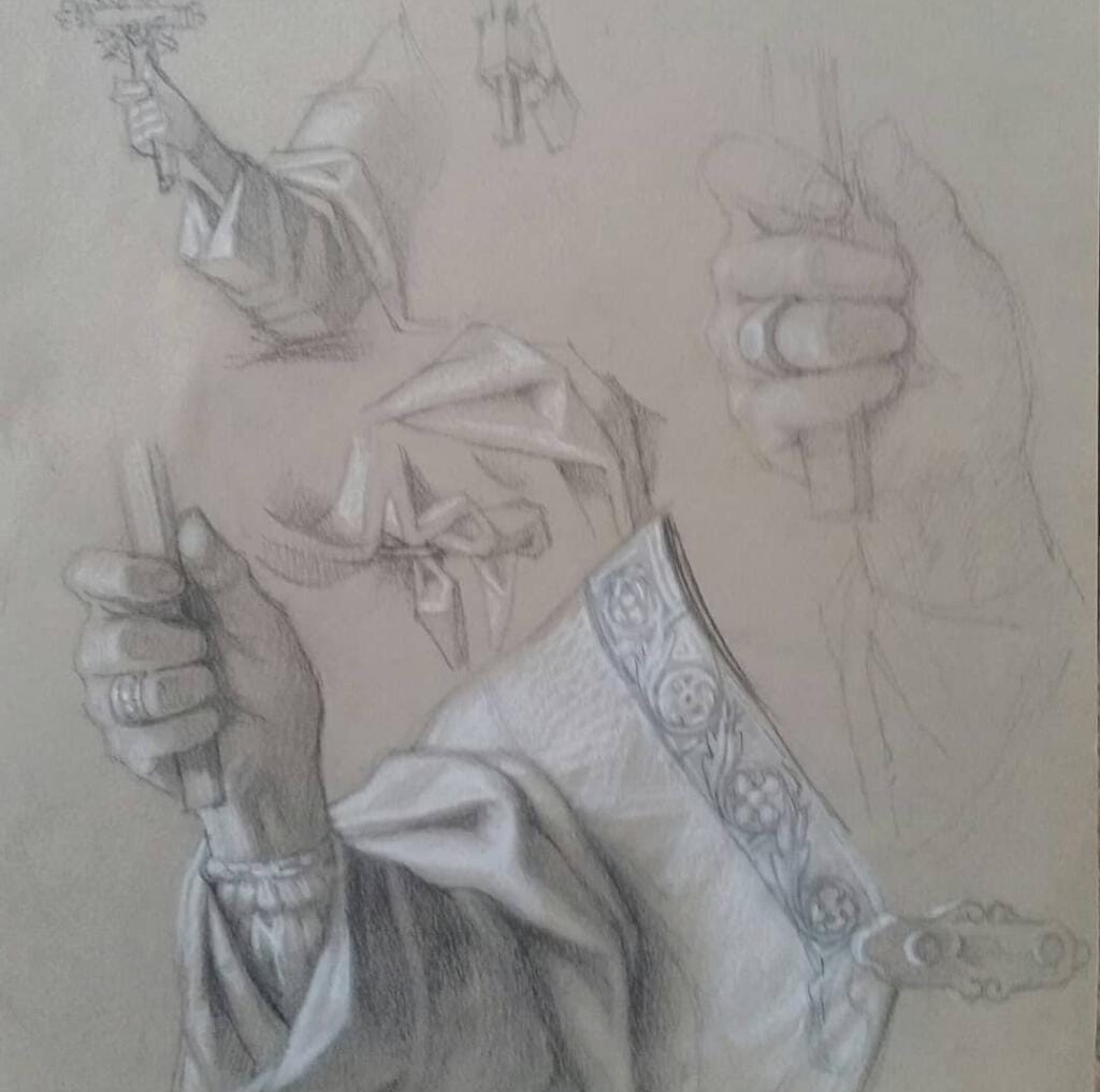 Studio braccio - Bozzetto per il Vescovo Ruffo – Giorgio Esposito