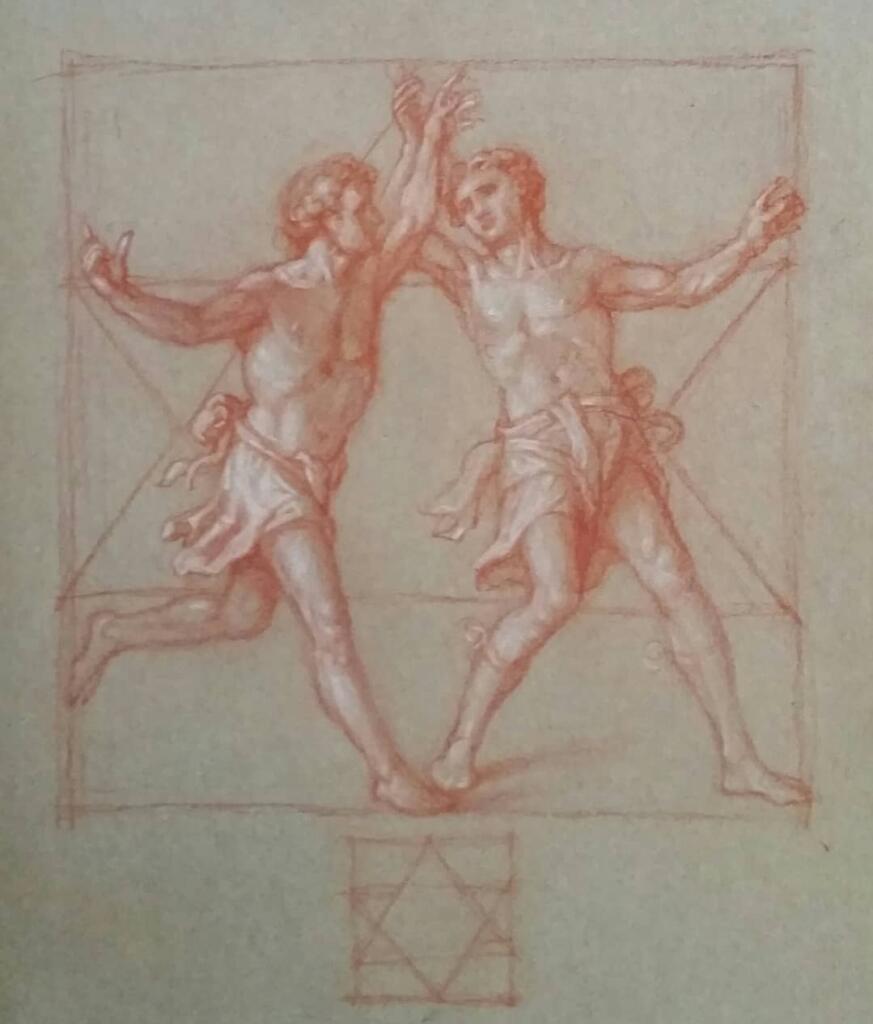 Studio geometrico di due danzatori – Giorgio Esposito