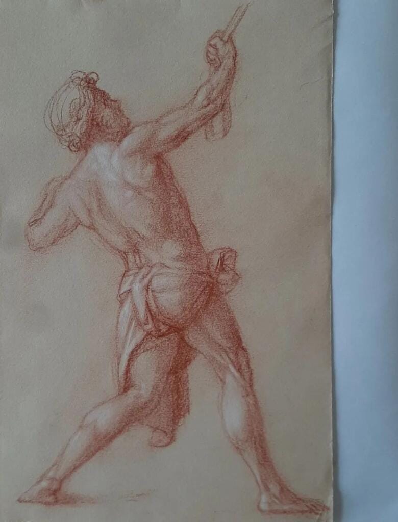 Studio uomo - Bozzetto per Omnia possum in eo qui me confortat – Giorgio Esposito