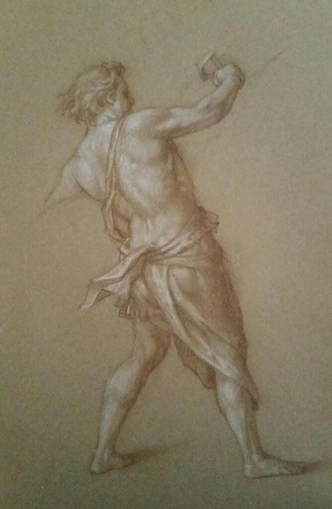 Studio uomo centrale - Bozzetto per la passione domata – Giorgio Esposito