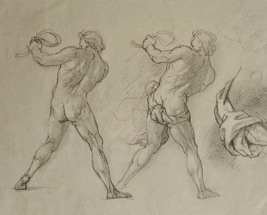 Studio uomo di destra - Bozzetto per la passione domata – Giorgio Esposito