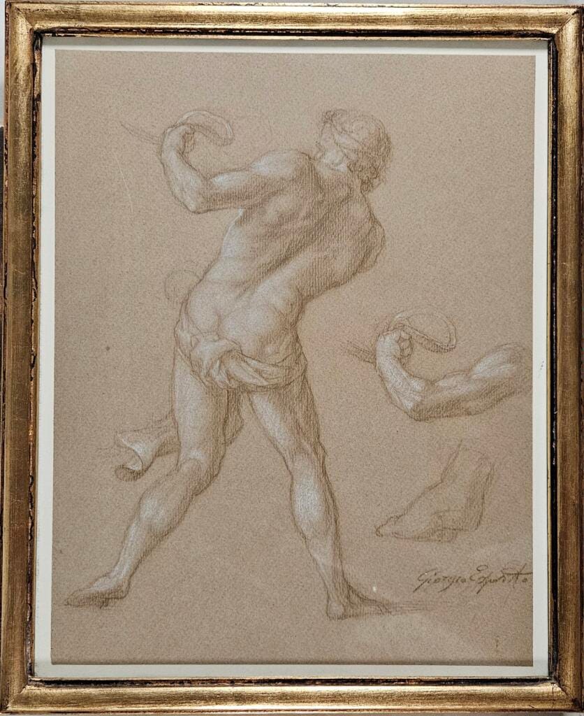 Studio uomo di schiena - Bozzetto per la passione domata – Giorgio Esposito