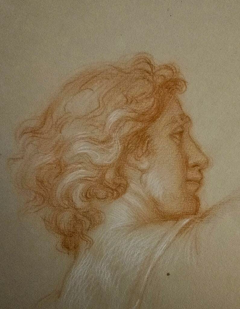 Studio volto uomo - Bozzetto per la passione domata – Giorgio Esposito