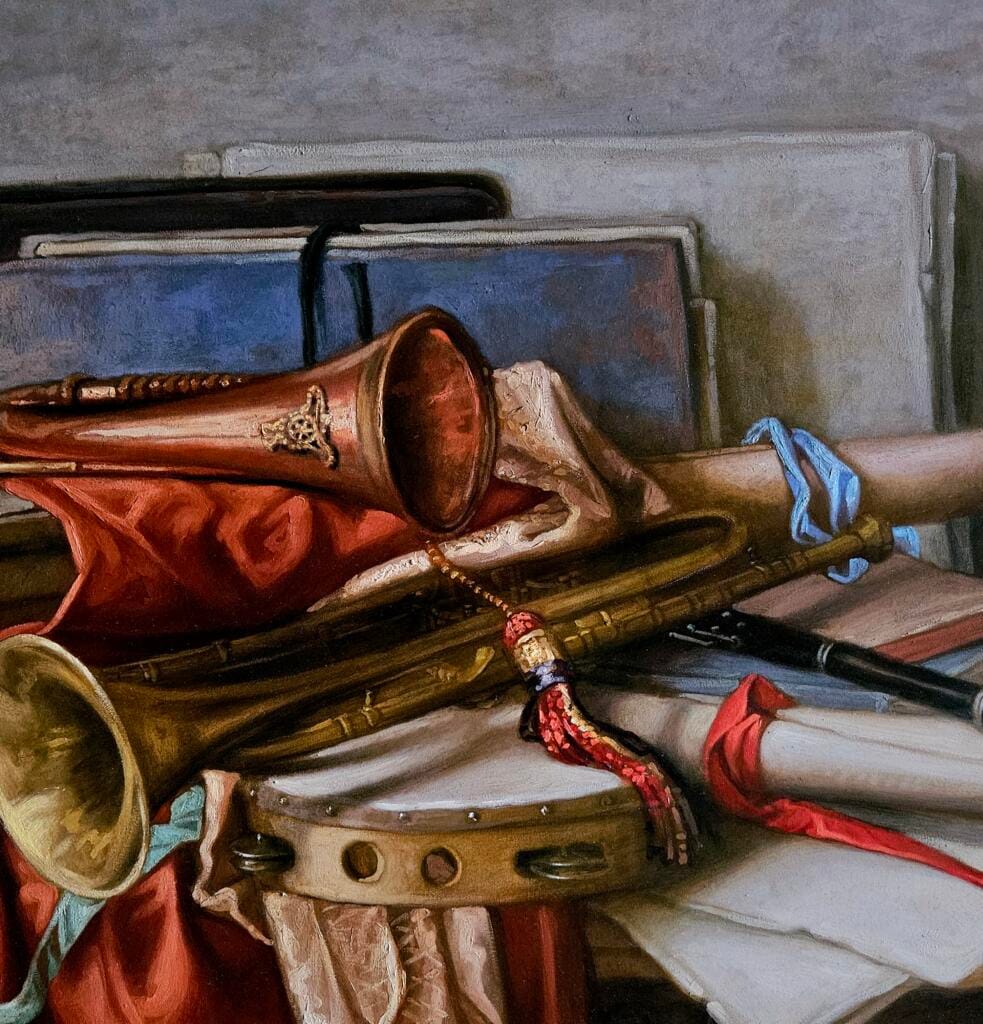 Natura morta con strumenti musicali – Giorgio Esposito - Particolare