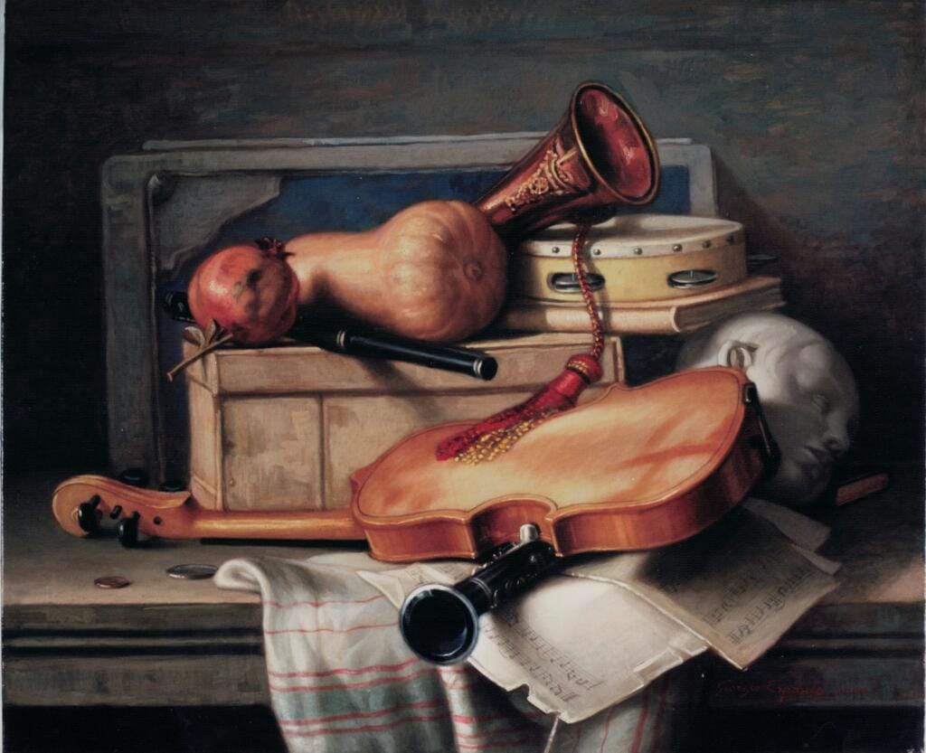 Natura morta con zucca e violino – Giorgio Esposito